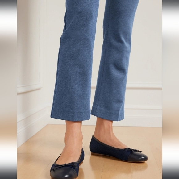 NWT Talbots Montauk Pants, High Waist, Flare Ankle Length Blue Size 14 - Picture 4 of 9